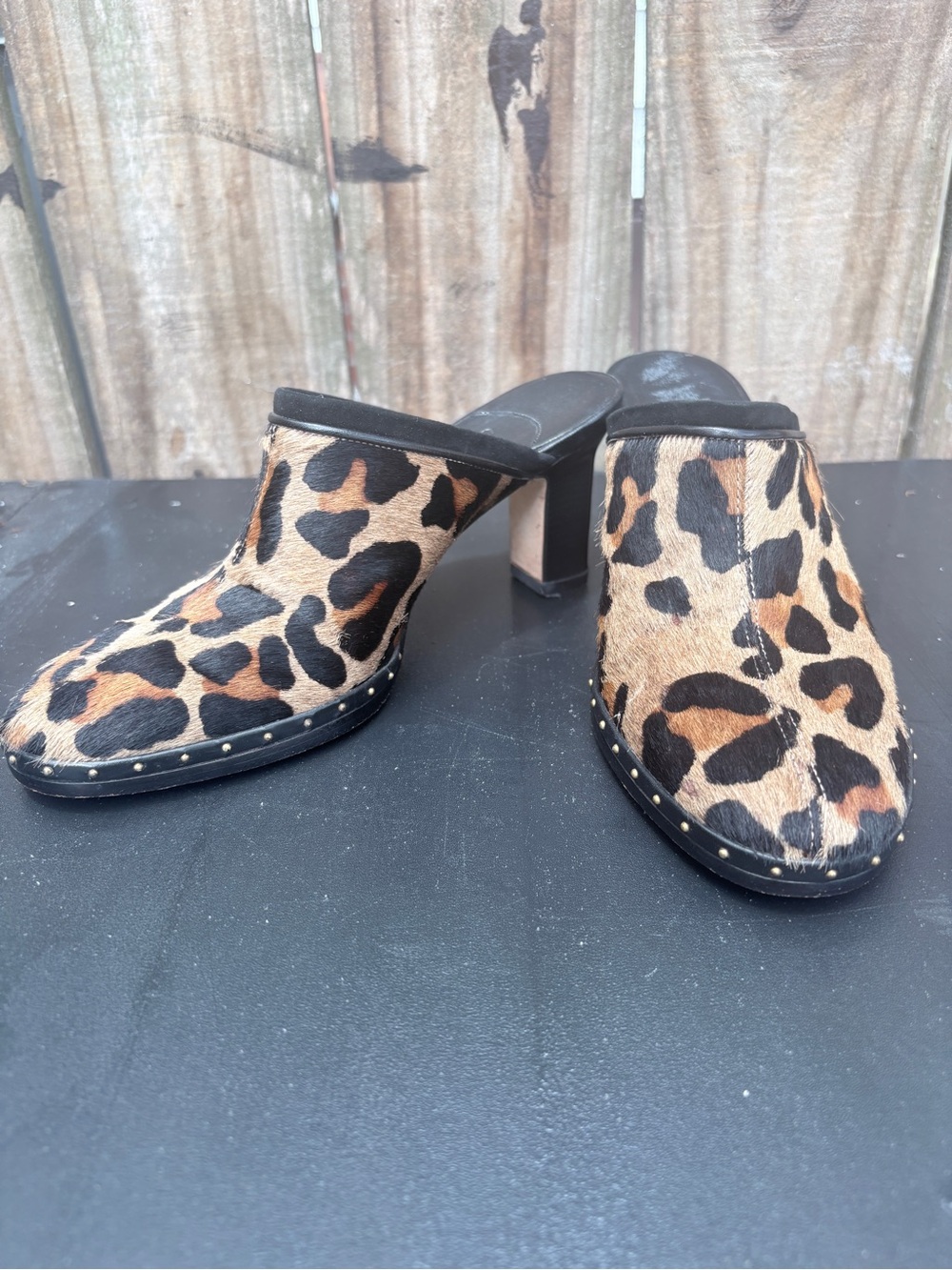 Cole Haan Leopard Calf Hair Mule Heels Women’s 6B
